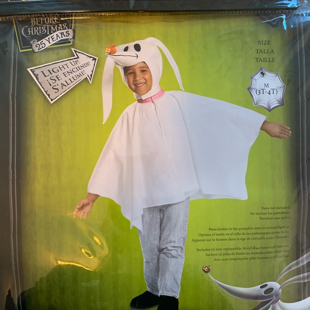 Toddler M “Zero” Costume from nightmare before christmas. 3T-4T
